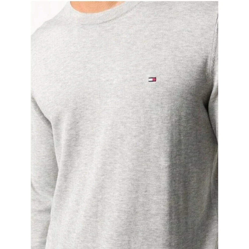 Tommy Hilfiger Pullover light Sweater Mens Size XXL Gray core Long Sleeves - Picture 3 of 15